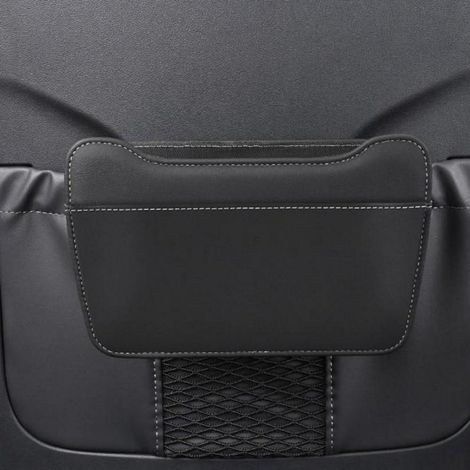 Auto Mülleimer Leder Kopfstütze Hängend Faltbar Organizer Schwarz (1/5)
