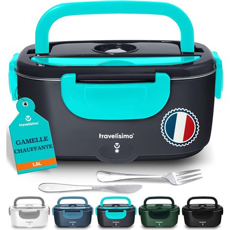 Gamelle Chauffante 100W Lunch Box Chauffante 1,5L Chauffe Plat Electrique 3 en 1 220V 24V 12V, Marmite Electrique, Acier Inoxydable, Chauffe plat Voiture pour Voyage et Bureau (1/5)