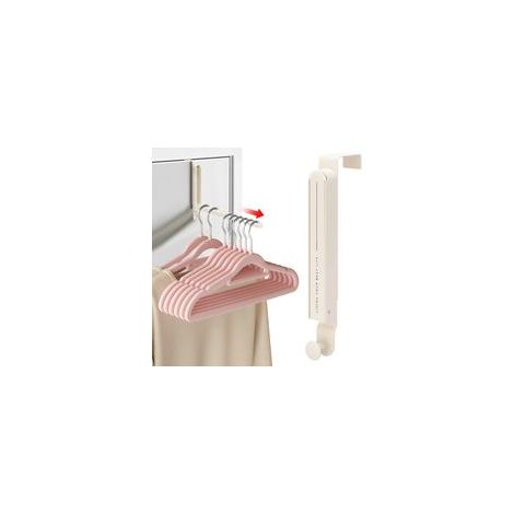 Cintre Pliable Porte - 1 pièce 4.8cm + 6 Crochets Extensible - Voyage Sans Percage (1/5)