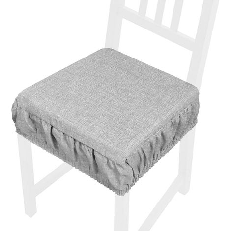 Cuscino Sedia Morbido Sfoderabile Coprisedia Cotone Lavabile Colore Pastello 100% Made In Italy - Grigio
