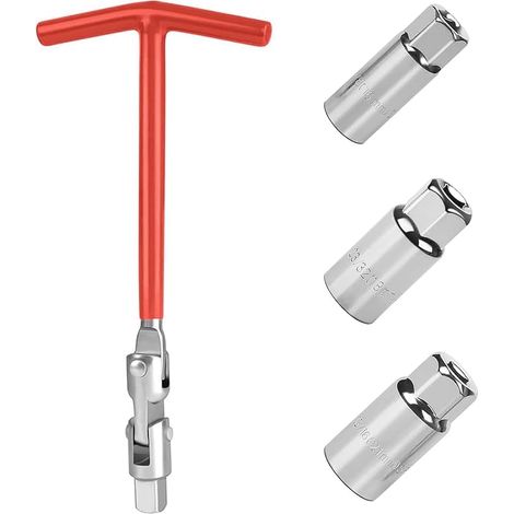 0.630/0.709/21mm T-Bar Spark Plug Wrench Set with Joint and Non-Slip Handle (1/5)