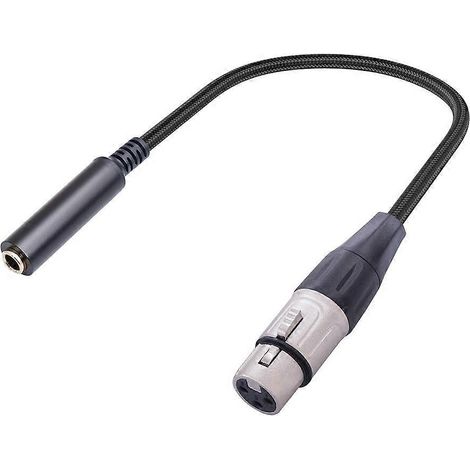 Câble XLR vers jack 6,35 mm, adaptateur audio stéréo XLR femelle symétrique vers jack 6,35 mm femelle, adaptateur XLR femelle 3 broches vers jack 6,35 mm (1/5)