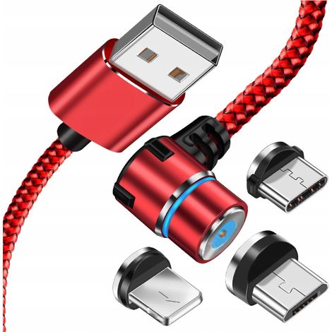Cable magnético 3 en 1 de 2 m para iPhone tipo C y micro USB Koanni