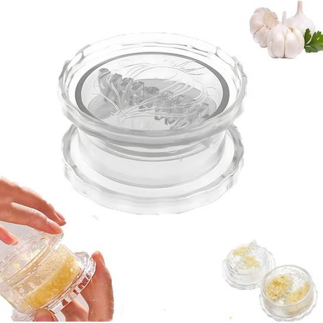 Hachoir à ail - Éplucheur à ail - Hachoir à ail manuel - Tamis/mixeur à ail - Appareil à pâte d'ail - Hachoir de cuisine pour gingembre et ail - Hachoir à ail rotatif - Convient pour moudre l'ail, les (1/5)