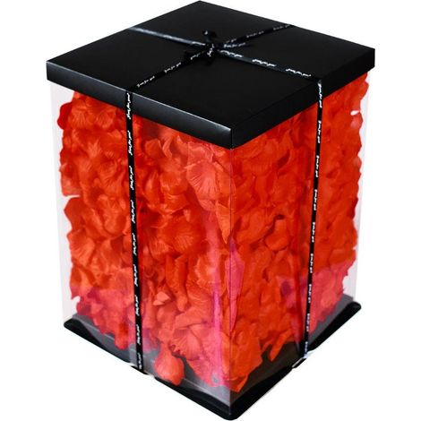 Ours en rose 40 cm cœur rouge + emballage et pétales (1/3)