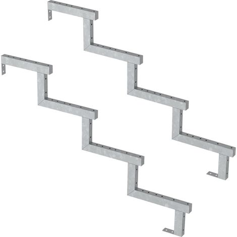 2er Set Stahl Treppenwange 4 Stufen - Option für Setzstufen-Höhe 68cm