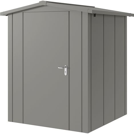 Hörmann Metall-Gerätehaus "Juno" mit Satteldach, JSD2 - Design, 166 x 166 cm (B x T), graualuminium, 1-flüglige Tür, Anschlag links (1/5)