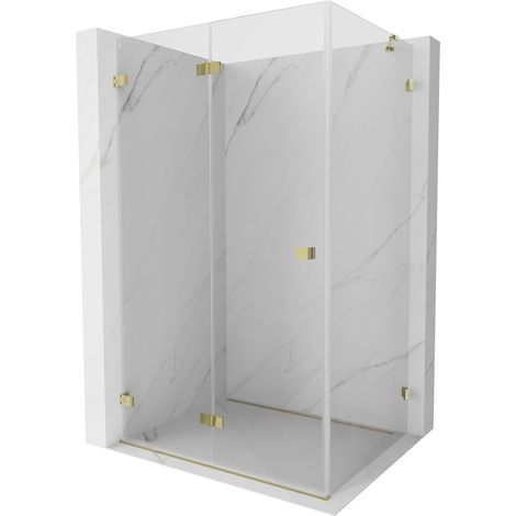 Cabine de douche pliante Mexen Lunar-F côté gauche 100 x 90 cm, transparent, or - 836-100-090-50-00-L (1/5)