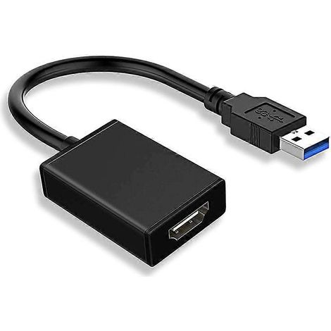 Câble vidéo haute définition, convertisseur adaptateur USB 3.0 vers vidéo, compatible avec les moniteurs, noir. (1/5)