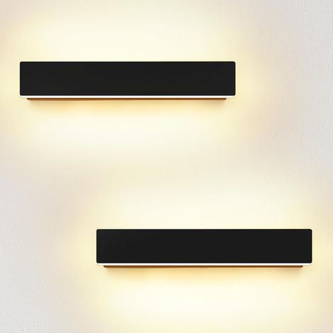 Applique Murale Interieur 10W Noir Appliques Murale Extérieur Blanc Chaud 3000K Moderne Chambre Salon Escalier Couloir Salle Bain (1/5)