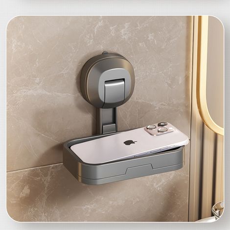 Seifenschale mit Saugnapf, wandmontierter Halter für Seife und Schwamm, abnehmbar, für Dusche, Badezimmer, Badewanne und Küche.