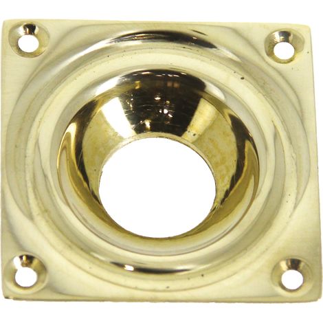 Entrée cuvette 60x60mm cylindre 23mm laiton poli - DEVISMES - 30360D23LP