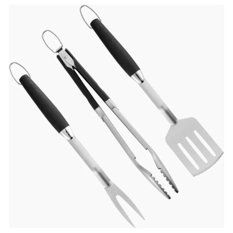 Ensemble d'accessoires de barbecue en deux pièces, comprenant une pince, une spatule et une fourchette ensemble d'ustensiles de barbecue outils de barbecue. (1/4)