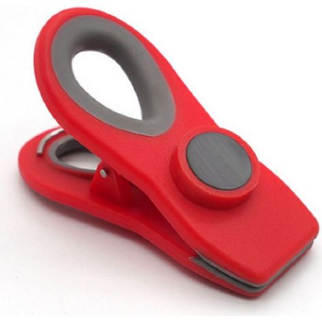 2 Pinces Magnétiques Mini Portables pour Sceller Aliments, Conservation Snack, Sacs de Cuisine Rouges (1/5)