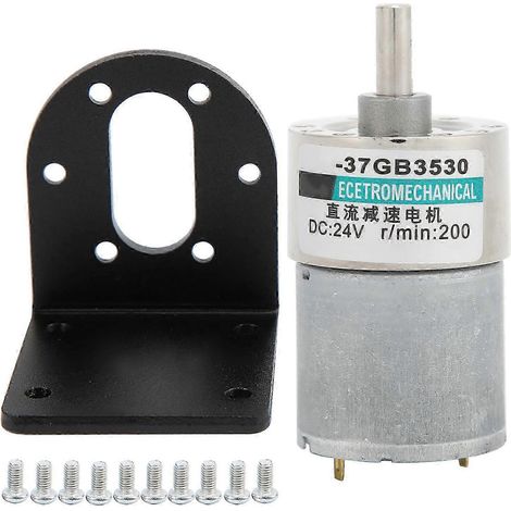24-V-Gleichstrom-Permanentmagnet-Getriebemotor, 200 U/min Mikromotor, hohes Drehmoment, niedrige Drehzahl XD37GB3530, Montagehalterung, kleines Untersetzungsgetriebe, 37 mm, für industrielle Anwendung (1/5)