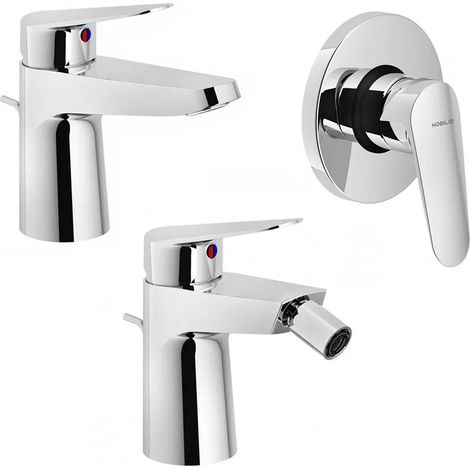 Set miscelatori lavabo bidet e doccia incasso Nobili Hof cromati a risparmio idrico (1/5)
