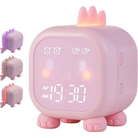 Entrenador de sueño - Niños - Despertador infantil - Luz nocturna infantil - Dinosaurio azul (1/5)