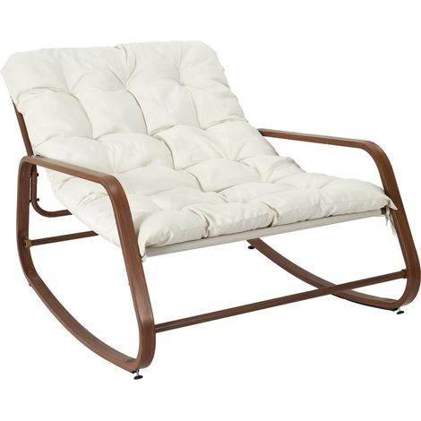 Fauteuil à bascule d'extérieur avec coussin MANDA (1/5)