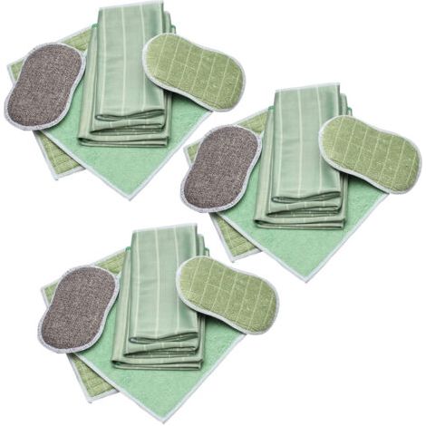 Lot de 3 ensembles de 6 pièces Chiffon Bambou Microfibre pour Vitres Miroirs Carreaux Carrosserie Microfibre Bambou Vitre Ménage Salle de Bain