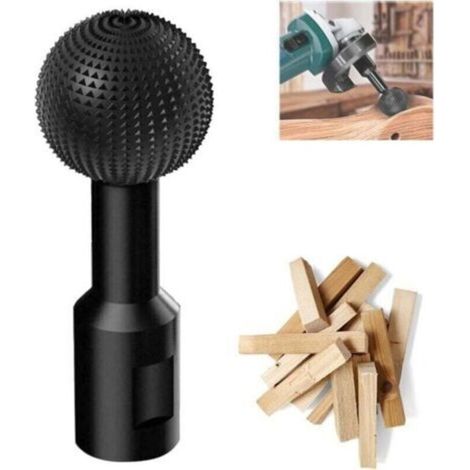 10mm Rotary Burr Spherical Wood Grinding Head for Grinder Wood Carving Drill Bit Spherical File for Angle Grinder 100/115/125 (1/4)