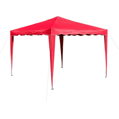 Pavillon Gartenpavillon Faltpavillon Alu/Metall 3x3m rot Gartenzelt Partyzelt (1/5)