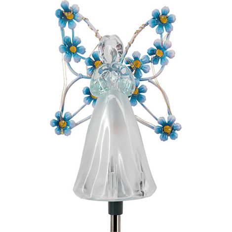 Ange solaire lumineux, bleu, étanche, pour la décoration de jardin et d'extérieur (1/5)
