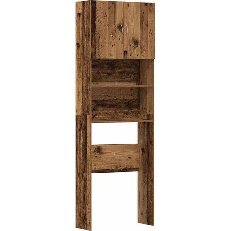 Meuble pour machine à laver, bois recyclé, bois d'ingénierie (1/5)