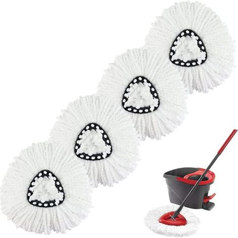 Tête de Rechange Compatible avec Ocedar et Vileda Easywring 2-en-1 Turbo MOP Microfibre pour Triangle Rotatif (1/4)