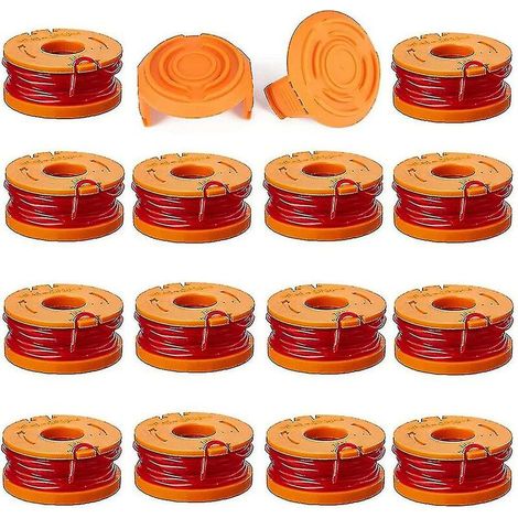 Green Mobility-Lot de 16 lignes de tondeuse pour bobines Worx Wa0010 Wg175, pièces de recharge de 10 pieds (1/5)