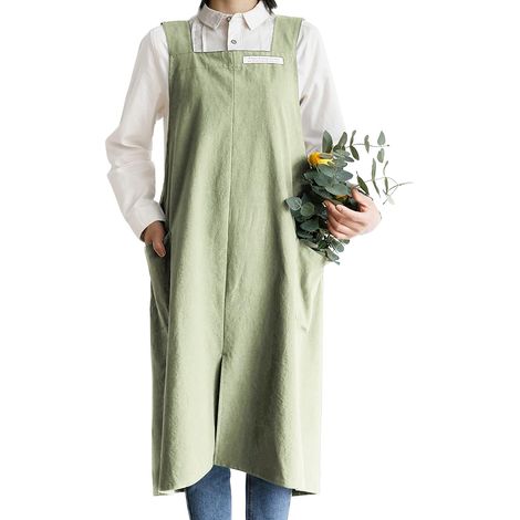 1 Tablier, Coton Lin, Dos Croisé, 2 Poches, Cuisine, Homme Femme (1/5)