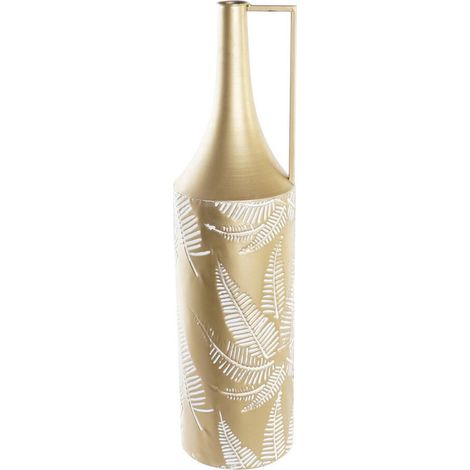 Vase feuille doré esprit tropical métal crème élégant - doré feuille crème (1/3)