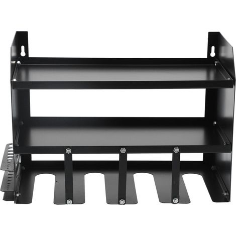 Support mural à 3 niveaux pour outils électriques, rangement pour 4 outils électriques, pour garage, atelier, 43 x 30 x 23 cm (noir) (1/4)