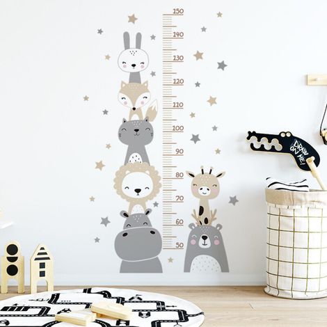 Stickers muraux pour mesurer la taille des enfants, stickers muraux amusants à motifs d'animaux de la forêt (1/5)