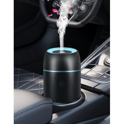 Diffuseur d'huiles essentielles pour voiture, humidificateur portable USB 100 ml avec lumières colorées pour petits espaces, maison, bureau, chambre (noir) (1/4)