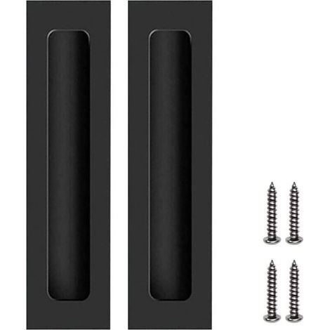Online Store - 2 Pcs Poignées Noir de Porte Meubles Invisible Poignées Encastrées pour Porte Coulissante avec Vis (1/5)