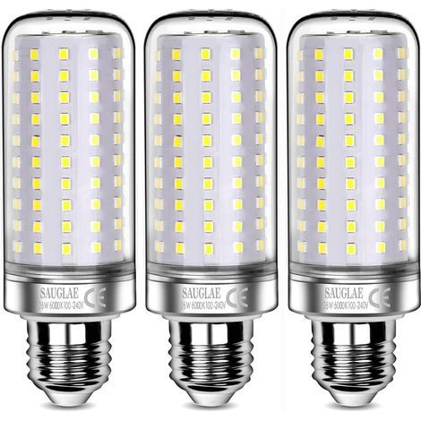 26-W-LED-Lampen, entspricht einer 200-W-Glühbirne, 3000 lm, 6000 K Kaltweiß, E27-Edison-Schraubfassung, 3er-Pack [Energieklasse E]