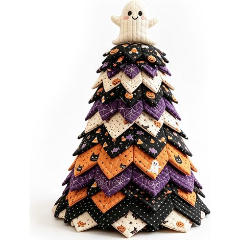 Ensemble de courtepointes sapin de Noël DOWMOO - Design amusant et unique, décoration festive pour la maison, ensemble de courtepointes sapin de Noël - Petit Fantôme 1 pièce (1/5)