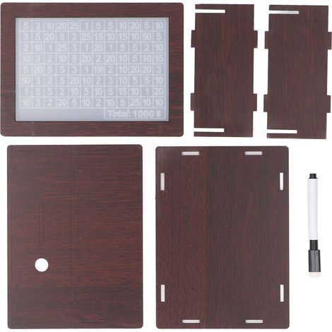 Tirelire avec compteur de pièces, coffre-fort en bois décoratif pour tous les âges, couleur marron foncé, capacité de 1000 dollars. (1/5)