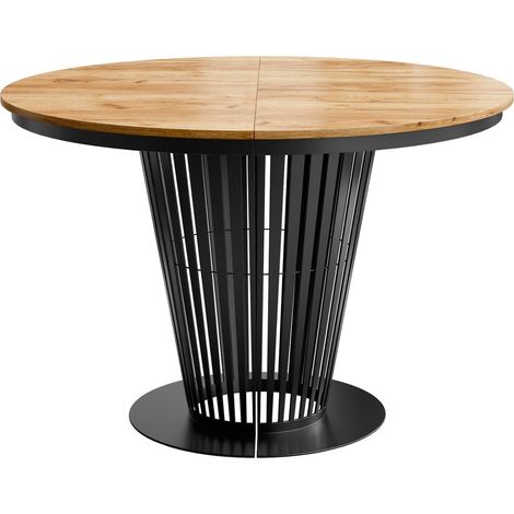 Table Oswego 179, Noir + Craft chêne, 76x0x0cm, Disponible, Stratifié, Métal (1/5)