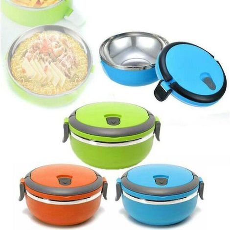 Isolierte Edelstahlflasche für warme Speisen, tragbare, isolierte Lunchbox für unterwegs – einwandig, grün