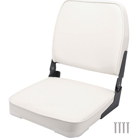 Siège de bateau pliant avec dossier, rembourrage en mousse confortable, chaise à dossier bas pour ponton de canoë, 19x16x14 pouces (1/5)