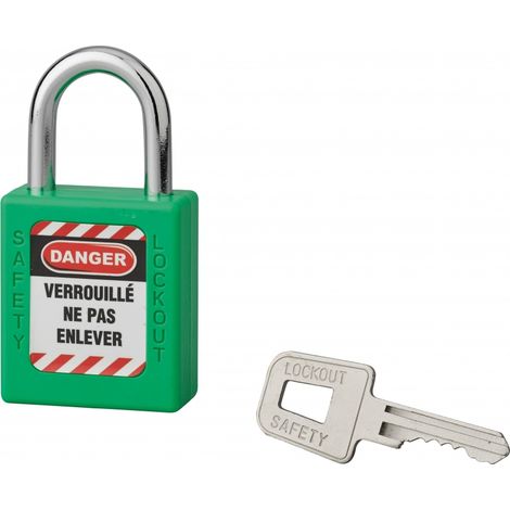 Lucchetto 40 mm in acciaio con arco  6 X 25 mm VERDE - THIRARD
