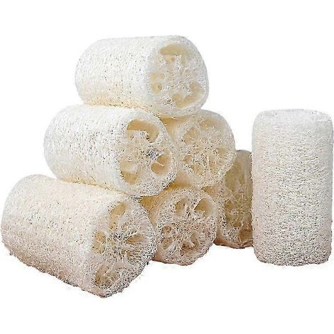 Lot de 6 jouets à mâcher pour lapins, 100 % luffa naturel sans additifs, pour les dents des lapins, friandises riches en fibres pour lapins, chinchillas et chiens.