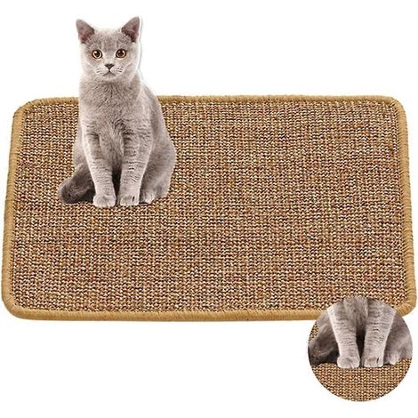 Tapis à griffer en sisal naturel pour chat, griffoir de sol pour chat, tapis en sisal (1/4)