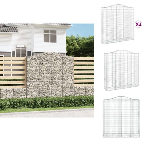 Blumentöpfe & Pflanzgefäße - Living Gabionen mit Hochbogen 3 Stk. 200x50x200/220cm Verzinktes Eisen (1/5)