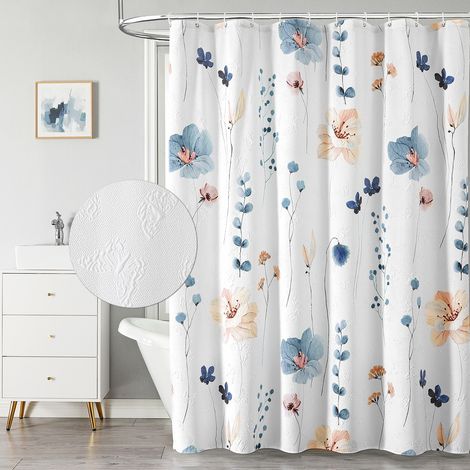 Filiyano-Rideau de douche imperméable à motif papillon et fleurs, petit format, 180 x 180 cm (1/5)