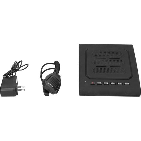 Microphone amplificateur radio sans fil 2 voies pour restaurant école hôtel cuisine atelier 100‑240V prise US (1/5)