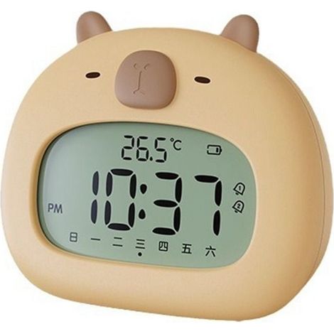 Réveil Capybara ABS rechargeable USB avec minuteur, affichage LED de la température, réveil mignon pour enfants qd (1/5)