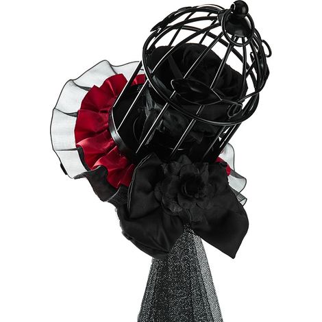 Dark Rose Birdcage Hair Accessory Gothic Halloween Cosplay Hat Lolita Retro Mesh Headpiece Performance Decoration (1/5)