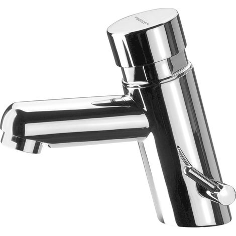 Robinet sur pied à fermeture temporisée TEMPOR pour lavabo avec contrôle de température, chromé